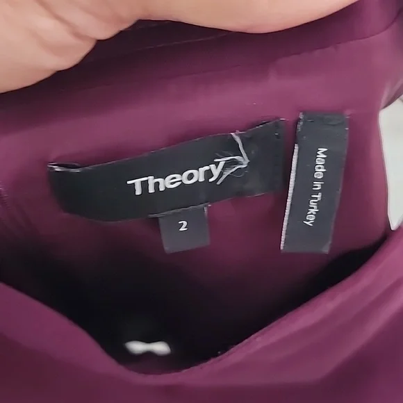 THEORY WRAP FRONT WOOL PENCIL SHEAL BURGUNDY LINED DRESS EUC SIZE 2